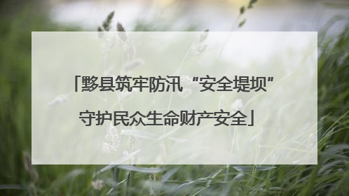 黟县筑牢防汛“安全堤坝” 守护民众生命财产安全
