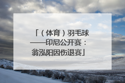 （体育）羽毛球——印尼公开赛：翁泓阳因伤退赛