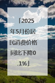 2025年5月份居民消费价格同比下降0.1%