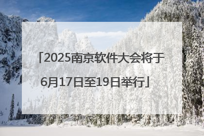 2025南京软件大会将于6月17日至19日举行