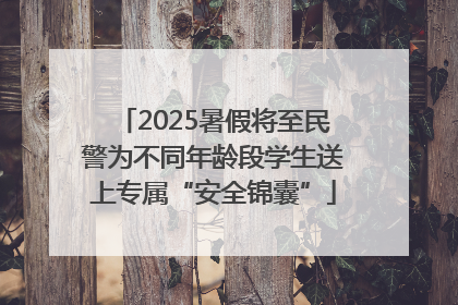 2025暑假将至民警为不同年龄段学生送上专属“安全锦囊”