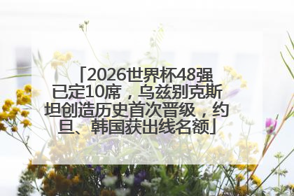 2026世界杯48强已定10席，乌兹别克斯坦创造历史首次晋级，约旦、韩国获出线名额