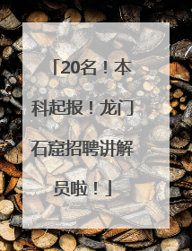 20名！本科起报！龙门石窟招聘讲解员啦！