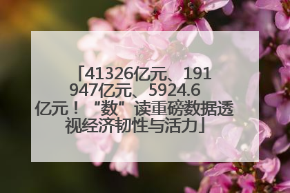 41326亿元、191947亿元、5924.6亿元！“数”读重磅数据透视经济韧性与活力
