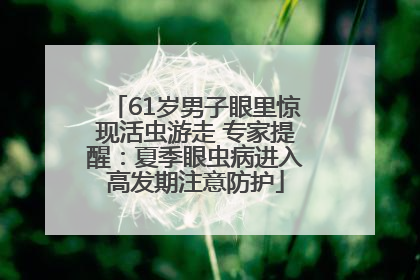 61岁男子眼里惊现活虫游走 专家提醒：夏季眼虫病进入高发期注意防护