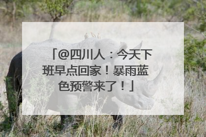 @四川人：今天下班早点回家！暴雨蓝色预警来了！